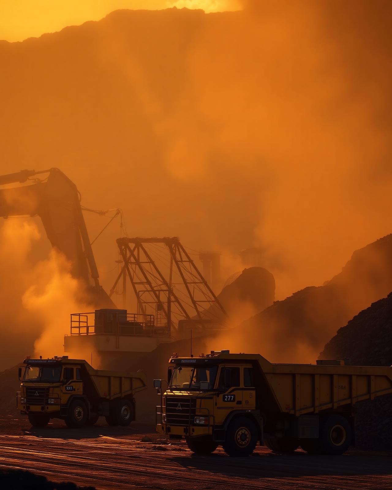 Operação industrial de mineração